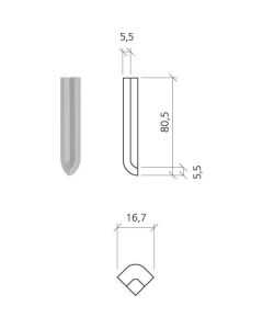 Mosa Softline 2x7,5cm Grijs Mat (74020DI008002)