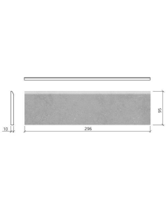 Mosa Terra Maestricht 203BP Plint 095X300 Koel Zwart 10mm Mat