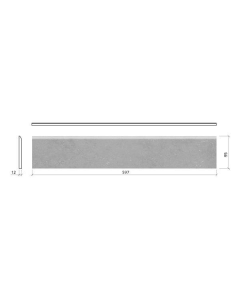 Mosa Terra Maestricht 204BP Plint 095X600 Agaatgrijs 12mm Mat