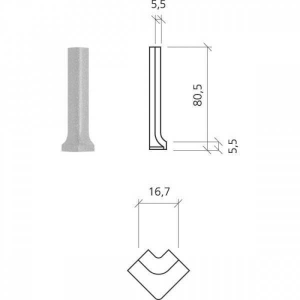 Mosa 6144DU82 Scenes dark anthracite pattern matt 7,5x2 5,5mm