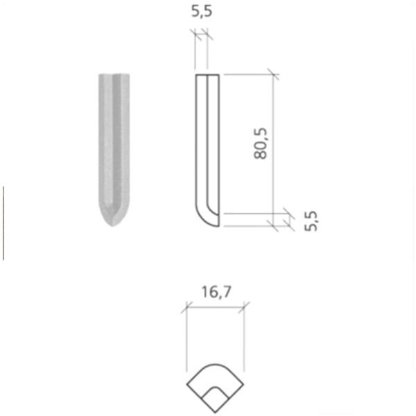 Mosa Softline 2x7,5cm Antraciet mat 74090DI82