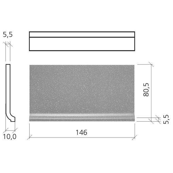 Mosa 74040DP815 Softline light warm grey plain matt 7,5x15 5,5mm