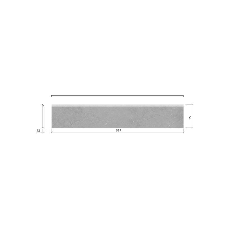 Mosa Terra Maestricht 204BP Plint 095X600 Agaatgrijs 12mm Mat