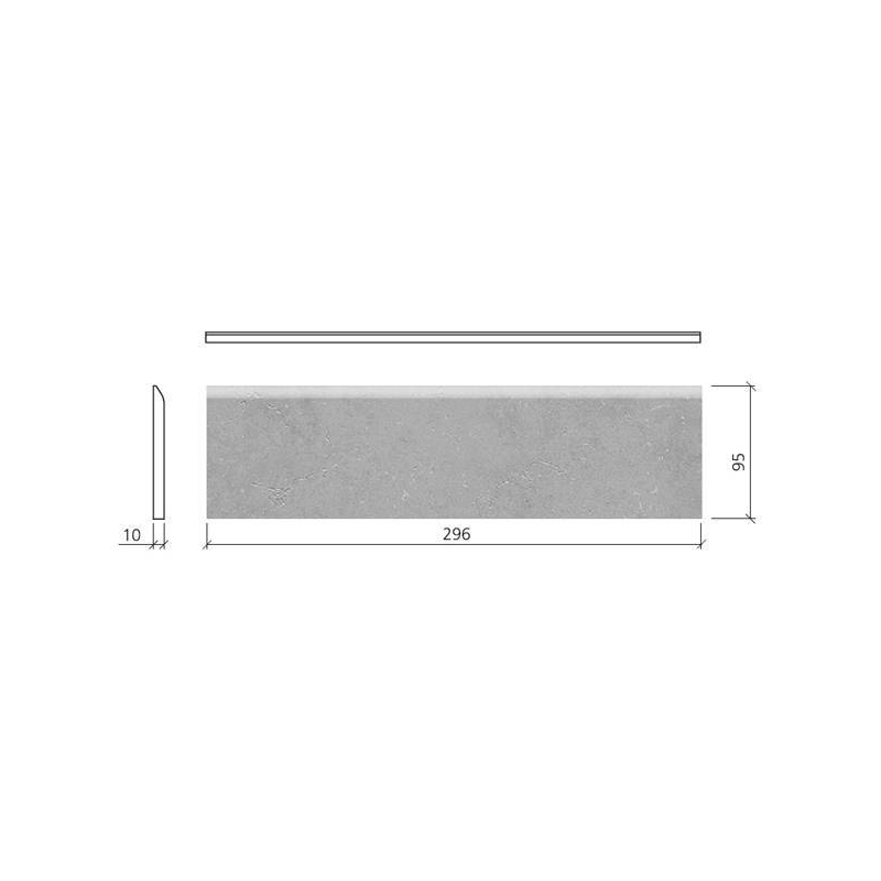 Mosa Terra Maestricht 206BP Plint 095X300 Middengrijs 10mm Mat