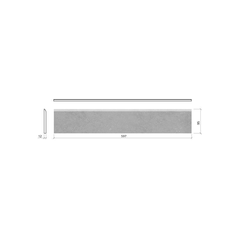 Mosa Greys 226BP Plint 095X600 Mid.Koel Grijs 12mm Mat